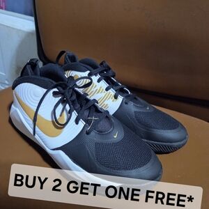 BUY 2 GET ONE FREE* Black And Gold Nike Team Hustle D9 Sneakers Size 6m/7.5w